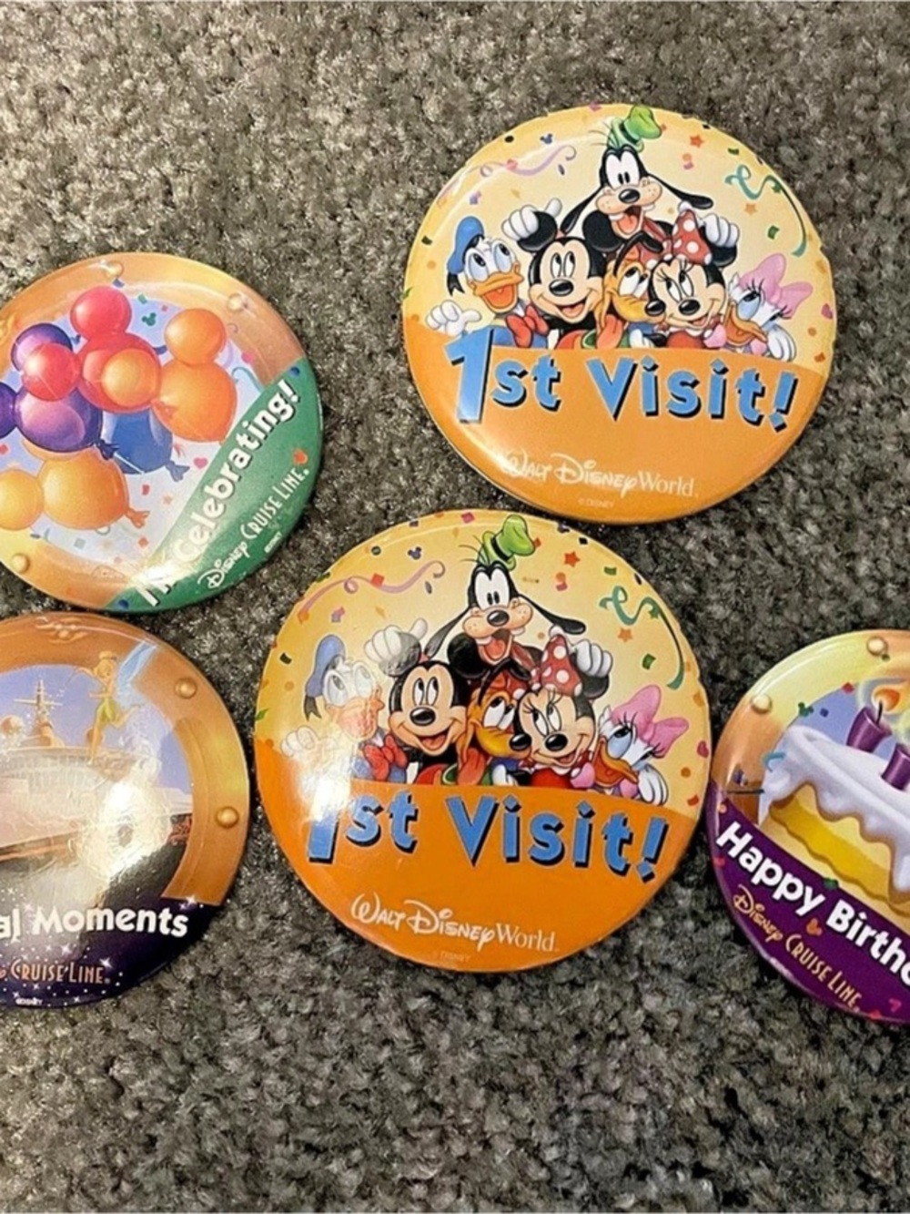 Disney Parks & Cruise Line Celebration Pinback Buttons Lot